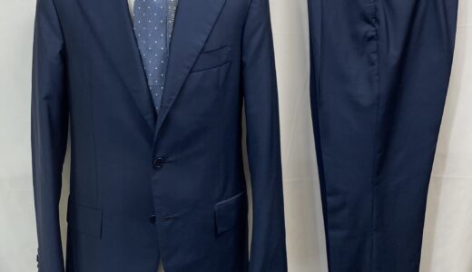 【ORAZIO LUCIANO オラツィオ ルチアーノ】春夏向けモヘア混ウール ネイビースーツ MTO 50～52 紺色無地