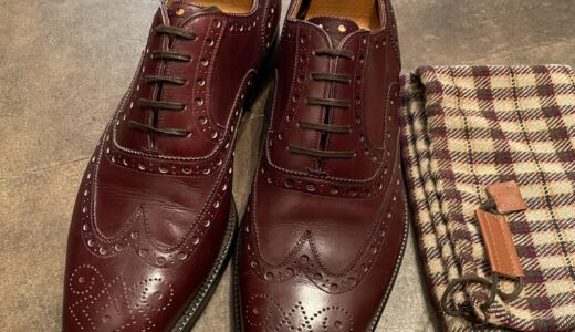 【ステファノベーメル STEFANO BEMER】名作フルブローグ内羽根シューズ靴 42 26.5～27cm 赤茶色