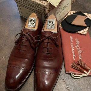 【Silvano Lattanzi シルバノラッタンジ】名作スキンステッチ装飾ワンピース1枚革シューズ靴 7 26cm位 茶色
