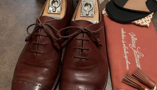 【Silvano Lattanzi シルバノラッタンジ】名作スキンステッチ装飾ワンピース1枚革シューズ靴 7 26cm位 茶色