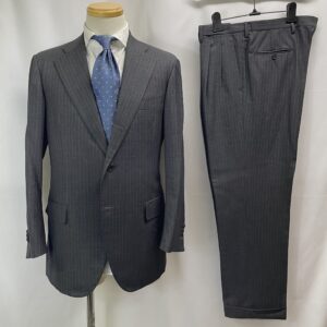 【Antonio La Pignola アントニオ ラ ピニョッラ】スミズーラ注文服 合い物ウール グレースーツ 50～52