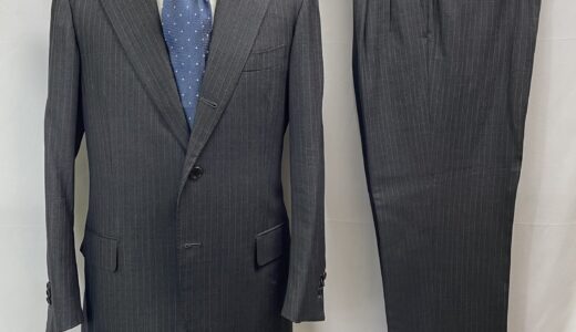 【Antonio La Pignola アントニオ ラ ピニョッラ】スミズーラ注文服 合い物ウール グレースーツ 50～52