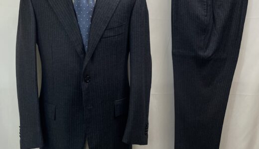 【Sartoria Attolini アットリーニ】秋冬向け サキソニーウール ストライプ柄グレースーツ 48～50