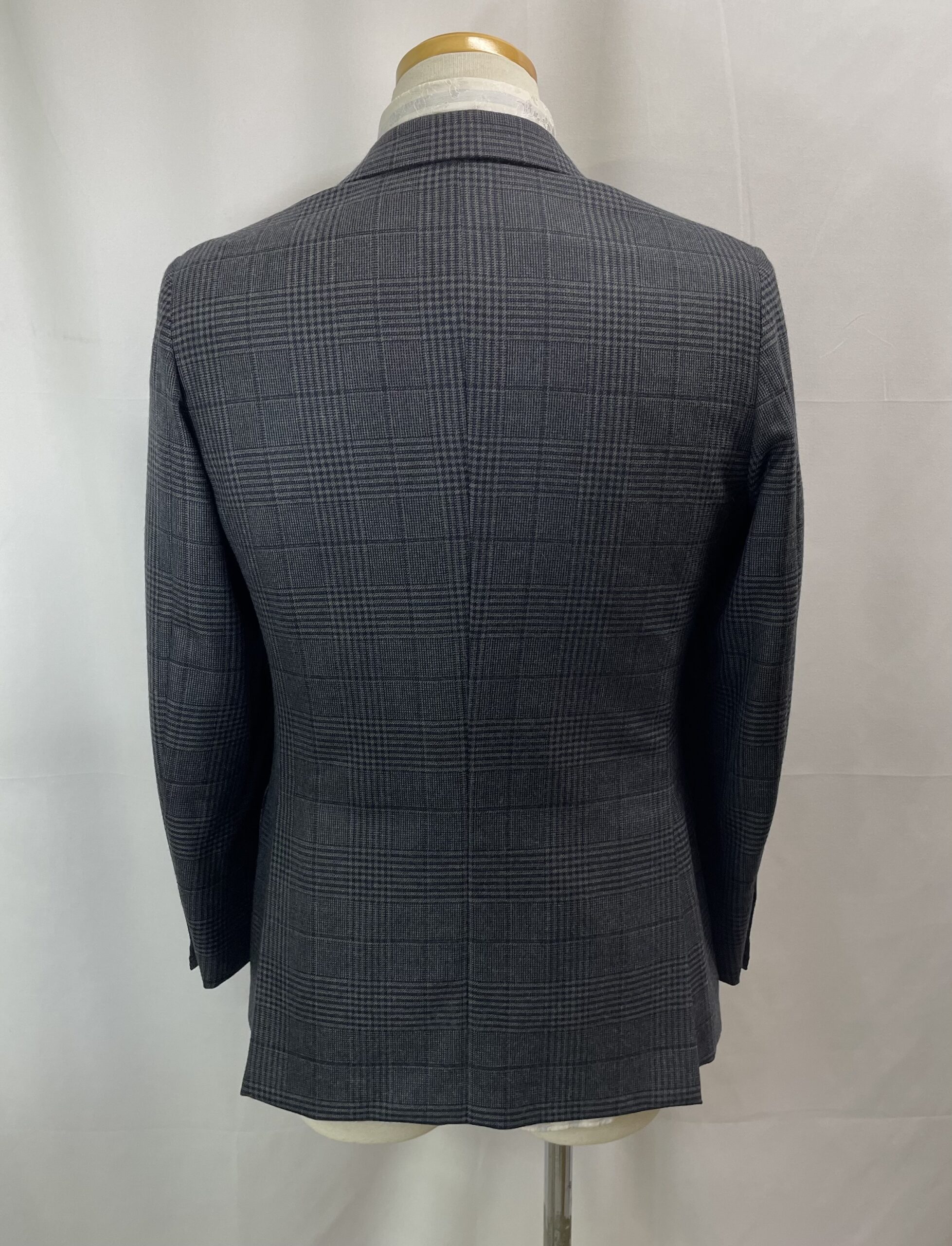 【Brioni ブリオーニ】贅沢カシミヤ100% 洒脱チェック格子柄グレージャケット 合い物 48~46 - 画像 (3)