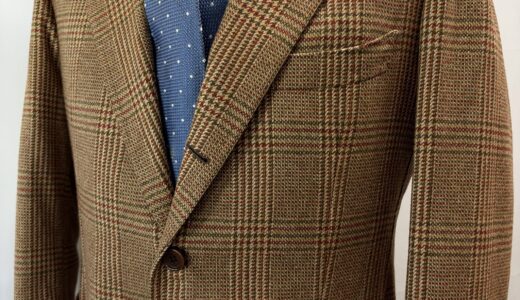 【Gianni Piccirillo ジャンニ ピッチリーロ】ビスポーク注文服 ライトツイード格子柄ジャケット 48～50 茶系色