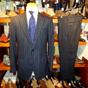 【ダルクオーレ DALCUORE】春夏 ストライプ柄ネイビースーツ 48{sold out thanks‼︎}