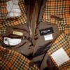 【キトン Kiton】秋冬向け カシミヤ100％千鳥格子柄ジャケット 48 茶橙 - 画像 (3)